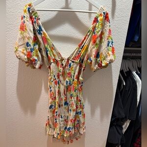 Floral Puff Sleeve Women's Dress Free People